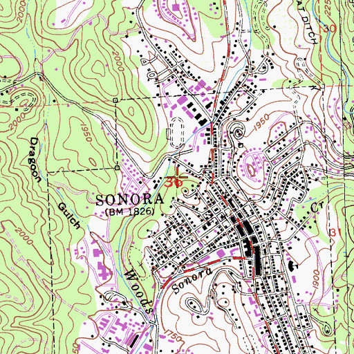 Topographic Map of Morgan Mansion, CA