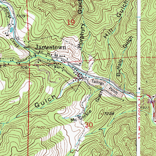 Topographic Map of Gillespie Gulch, CO