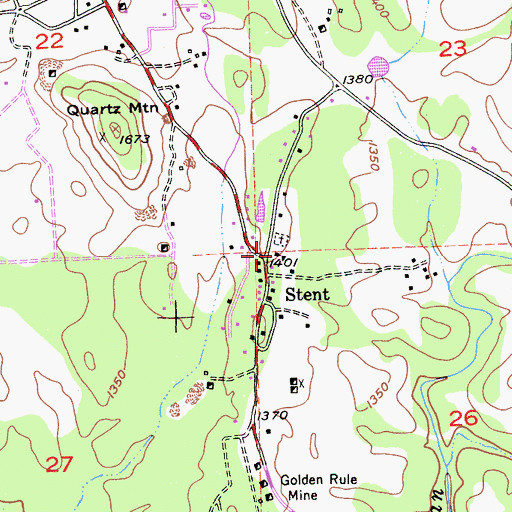 Topographic Map of Poverty Hill School, CA