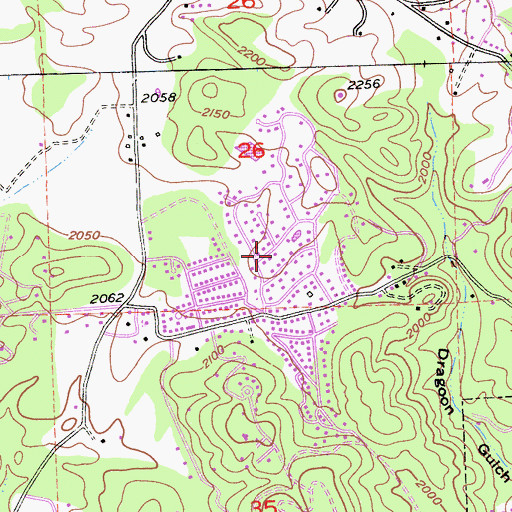 Topographic Map of Rancho Sonora Estates, CA
