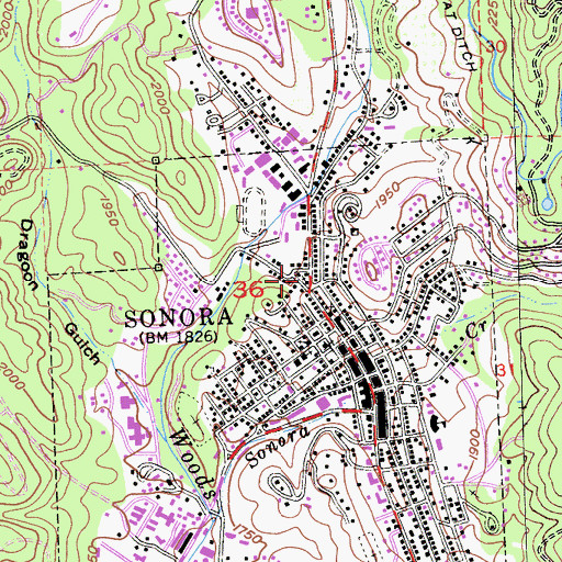 Topographic Map of Saint James Episcopal Church, CA