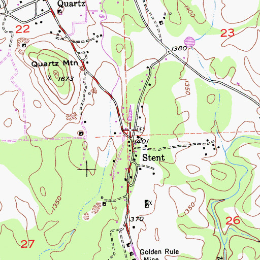 Topographic Map of Stent Cemetery, CA