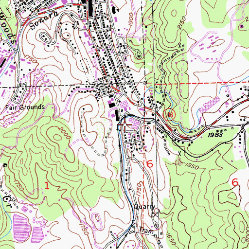 Topographic Map of Tuolumne General Hospital, CA