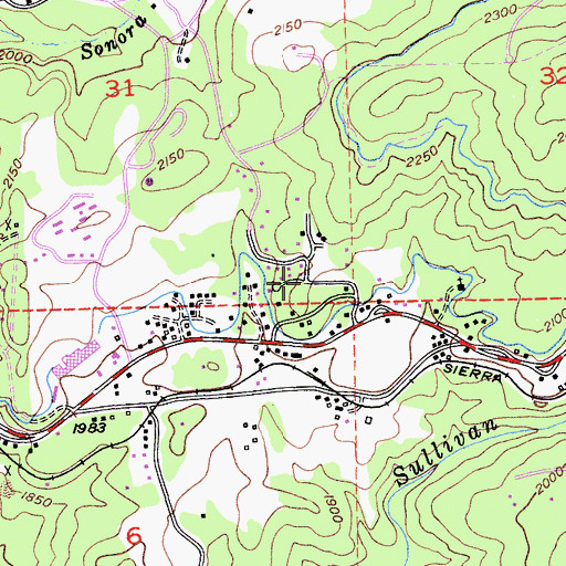 Topographic Map of East Sonora, CA