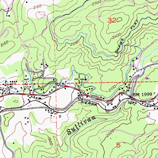 Topographic Map of Oak Hill Presbyterian Church, CA