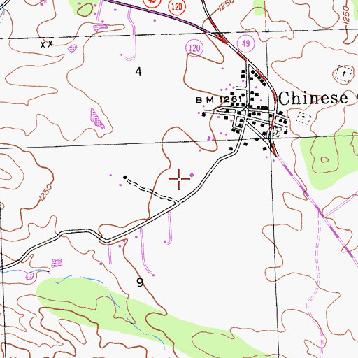 Topographic Map of Chinese Camp Elementary School, CA