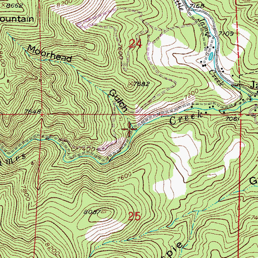 Topographic Map of Moorhead Gulch, CO