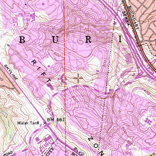 Topographic Map of Westborough Park, CA
