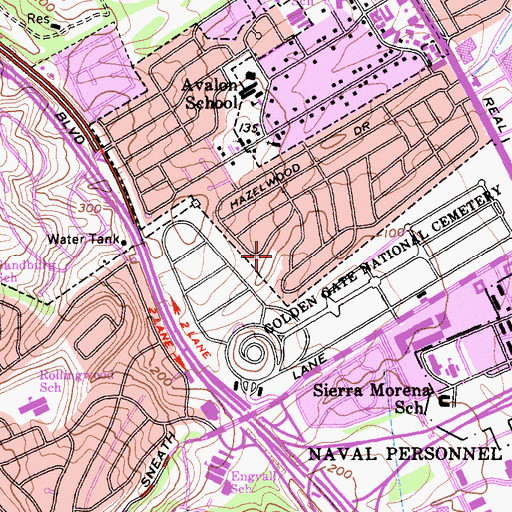 Topographic Map of Briarwood Park, CA