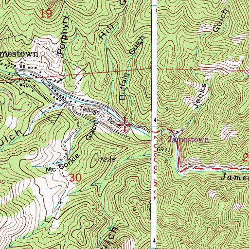 Topographic Map of Buffalo Gulch, CO