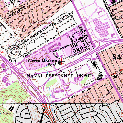 Topographic Map of Commodore Park, CA