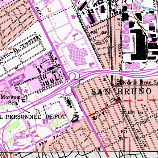 Topographic Map of Forest Lane Park, CA