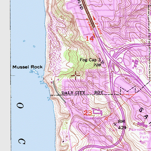 Topographic Map of Longview Park, CA