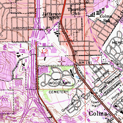 Topographic Map of Meadowbrook Mobile Home Park, CA