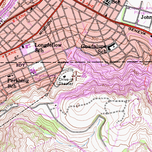 Topographic Map of Panorama Elementary School, CA
