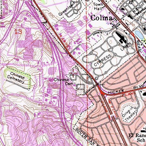 Topographic Map of Russian Sectarian Cemetery, CA