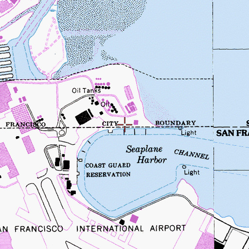 Topographic Map of San Francisco Community College Airport School, CA