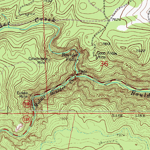 Topographic Map of Middle Boulder Creek, CO