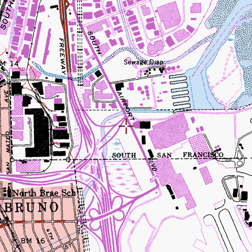 Topographic Map of South San Francisco Post Office, CA