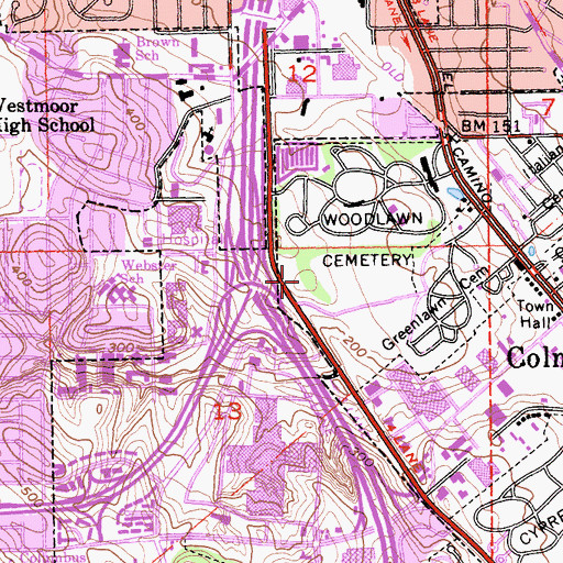 Topographic Map of Two Hundred Eighty Metro Center Shopping Center, CA