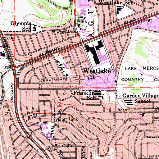 Topographic Map of Westlake Post Office, CA