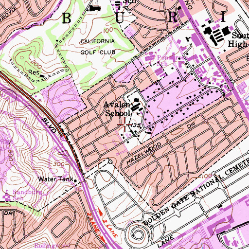Topographic Map of Zamora Park, CA