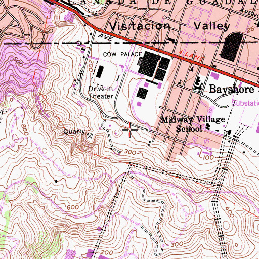 Topographic Map of Bayshore Heights Park, CA