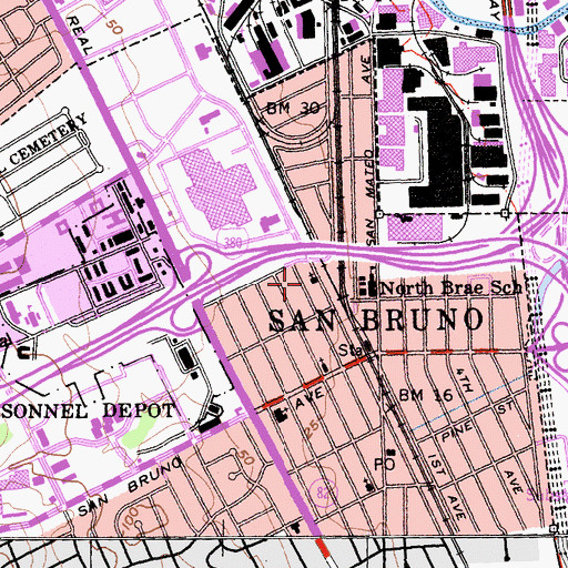 Topographic Map of Church of God, CA