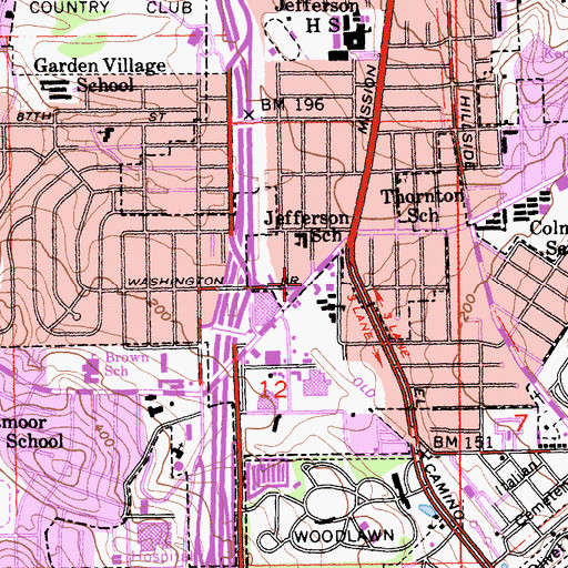 Topographic Map of Church of the Holy Angels, CA