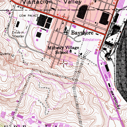 Topographic Map of Garnet J Robertson Intermediate School, CA