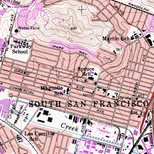 Topographic Map of Siebecker School, CA