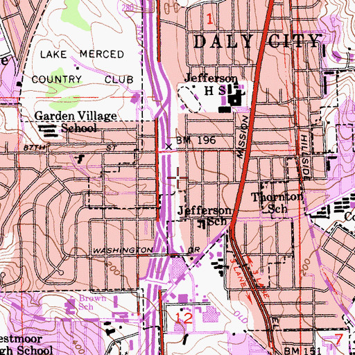 Topographic Map of Villa Sanitarium (historical), CA