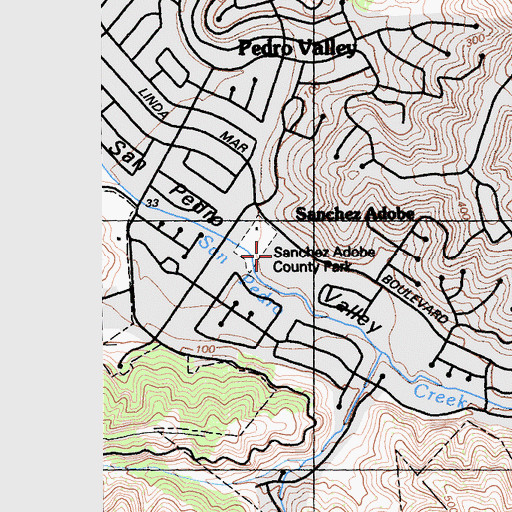 Topographic Map of Alma Heights Christian Academy, CA