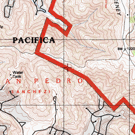 Topographic Map of Baquaiano Trail, CA