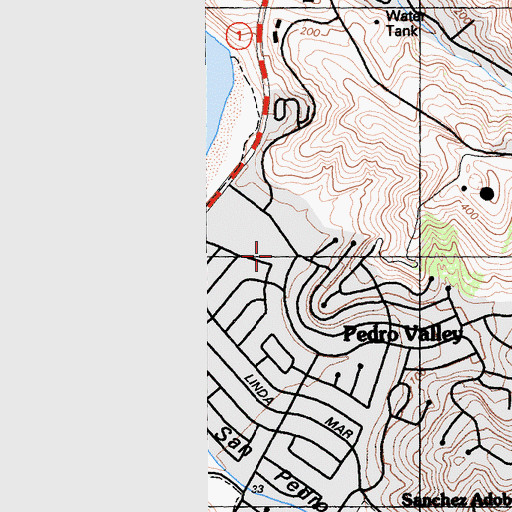 Topographic Map of Crespi Shopping Center, CA