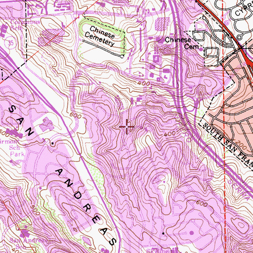 Topographic Map of Junipero Serra Elementary School, CA