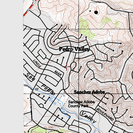 Topographic Map of Lighthouse Christian Fellowship Church, CA