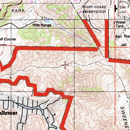 Topographic Map of Mori Ridge Trail, CA