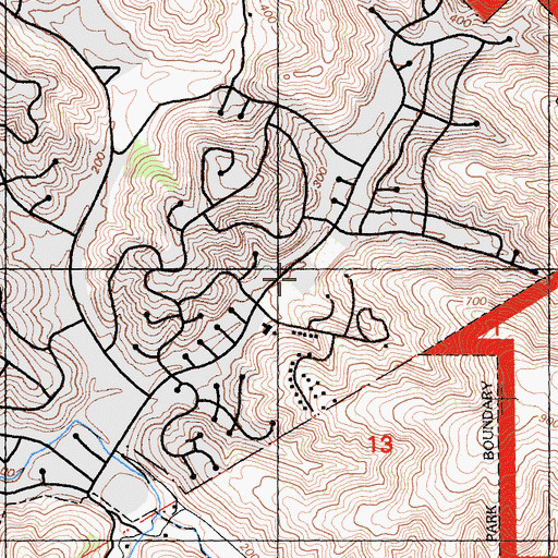 Topographic Map of Oddstad Elementary School, CA