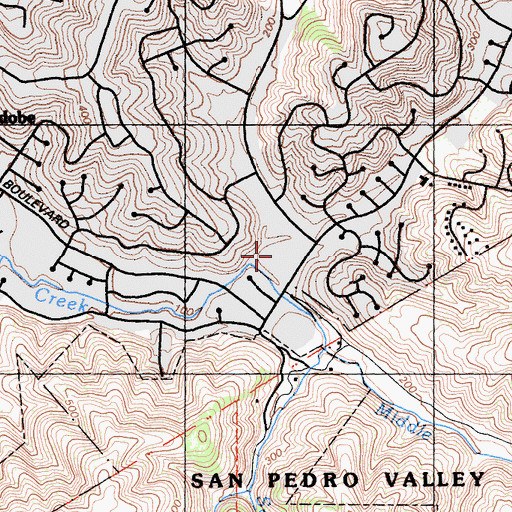 Topographic Map of Park Pacifica Shopping Center, CA