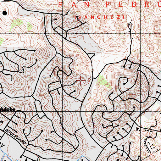 Topographic Map of Saint Andrew Presbyterian Church of Pacifica, CA