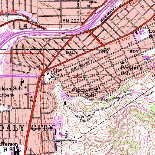 Topographic Map of Saint Luke Temple Christian Methodist Episcopal Church, CA