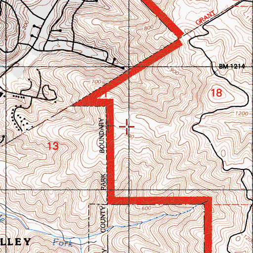 Topographic Map of Valley View Trail, CA