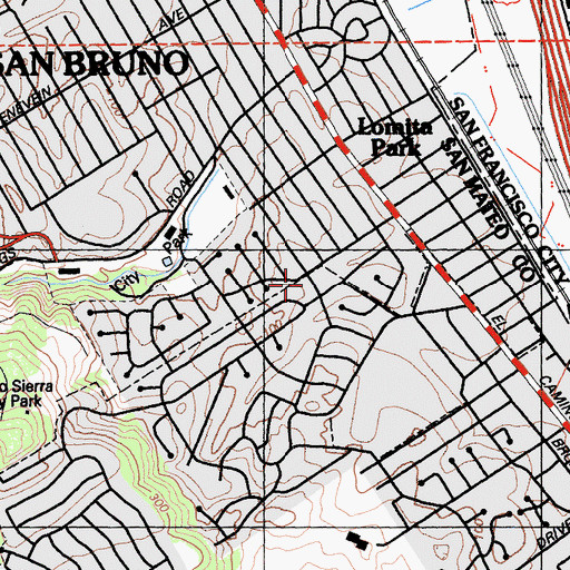 Topographic Map of Calvary Lutheran Pre-School, CA