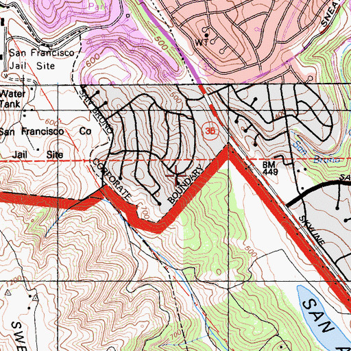 Topographic Map of Church of the Highlands, CA