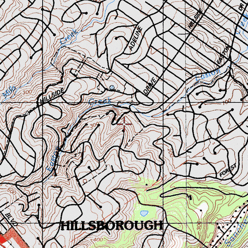 Topographic Map of Hoover Playground, CA