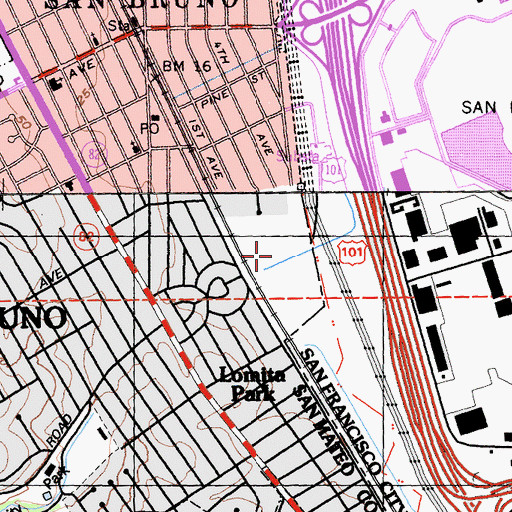 Topographic Map of Lions Park, CA