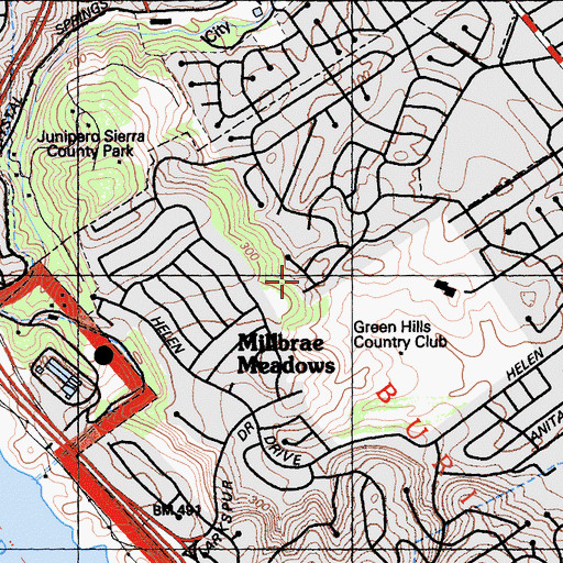 Topographic Map of Millbrae Montessori School, CA