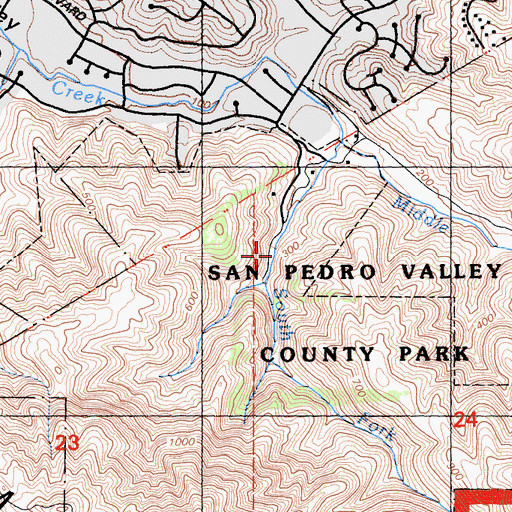 Topographic Map of Old Trout Farm Trail, CA