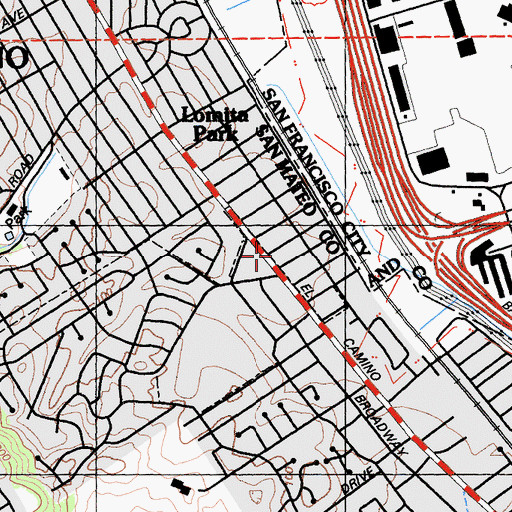 Topographic Map of Saint Andrews Episcopal Church (historical), CA